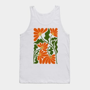 Abstract Red Green Flowers Tank Top